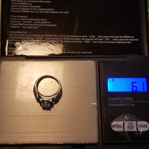 Sale! Vintage 925 sterling silver 2 carat   moissanite diamond antique ring - Picture 8 of 17